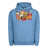 Pigment Pebble Blue pomeranian coffee cups Urban Hoodie - Zillion Design Studio