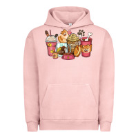 Pigment Salmon pomeranian coffee cups Urban Hoodie - Zillion Design Studio