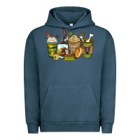 Pigment Midnight Navy pitbull coffee cups Urban Hoodie - Zillion Design Studio