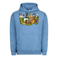 Pigment Pebble Blue pitbull coffee cups Urban Hoodie - Zillion Design Studio