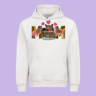 Urban Hoodie mom bear with sunflowers