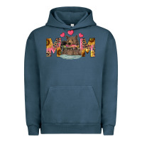 Pigment Midnight Navy mom bear with sunflowers Urban Hoodie - RanaPortraitStore