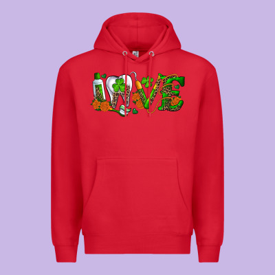 Dental Love St Patricks Day Premium Hoodie Designed By Ranaportraitstore
