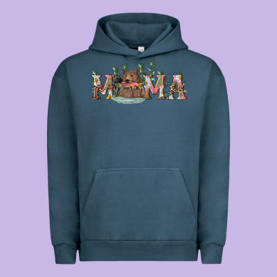 Urban Hoodie mama with bear and daisy
