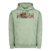 Pigment Oil Green mama with bear and daisy Urban Hoodie - RanaPortraitStore