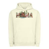 Pigment Pistachio mama with bear and daisy Urban Hoodie - RanaPortraitStore