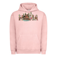 Pigment Salmon mama with bear and daisy Urban Hoodie - RanaPortraitStore