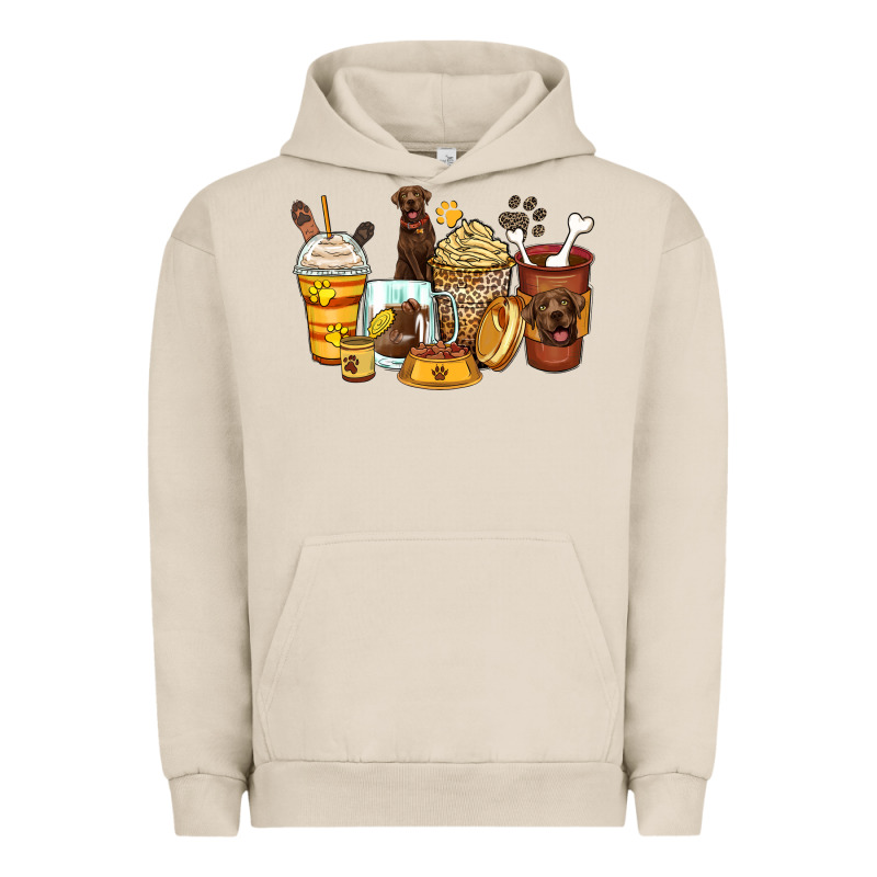 Labrador Retriever Coffee Cups Urban Hoodie by Zillion Design Studio | Teevron