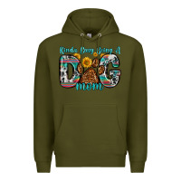 Army Green kinda busy being a dog mom Premium Hoodie - Zillion Design Studio
