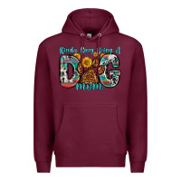 Burgundy kinda busy being a dog mom Premium Hoodie - Zillion Design Studio