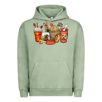 Pigment Oil Green labradoodle coffee cups Urban Hoodie - Zillion Design Studio