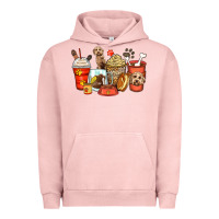 Pigment Salmon labradoodle coffee cups Urban Hoodie - Zillion Design Studio