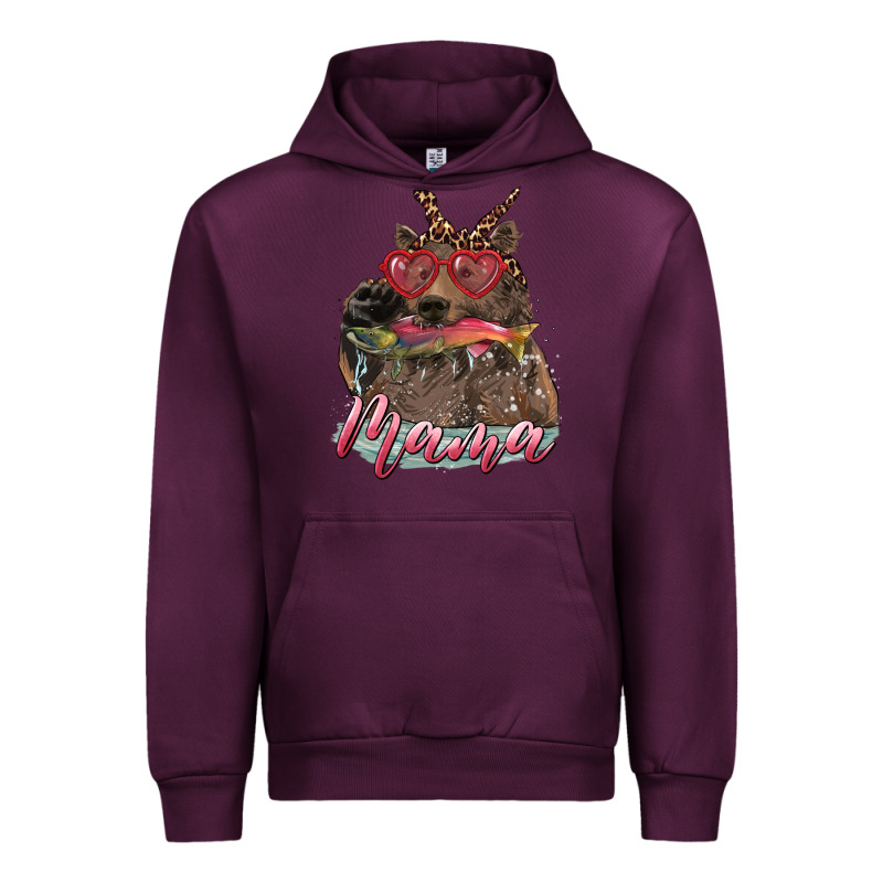 Mother's Day Mama Bear Wıth Bandana And Glasses Urban Hoodie by RanaPortraitStore | Teevron