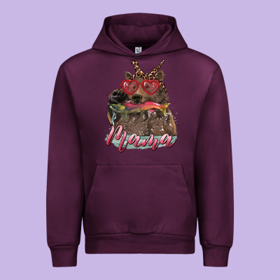 Urban Hoodie mother's day mama bear wıth bandana and glasses
