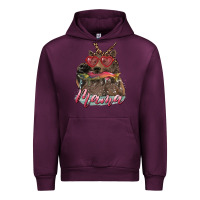 Mauve Wine mother's day mama bear wıth bandana and glasses Urban Hoodie - RanaPortraitStore