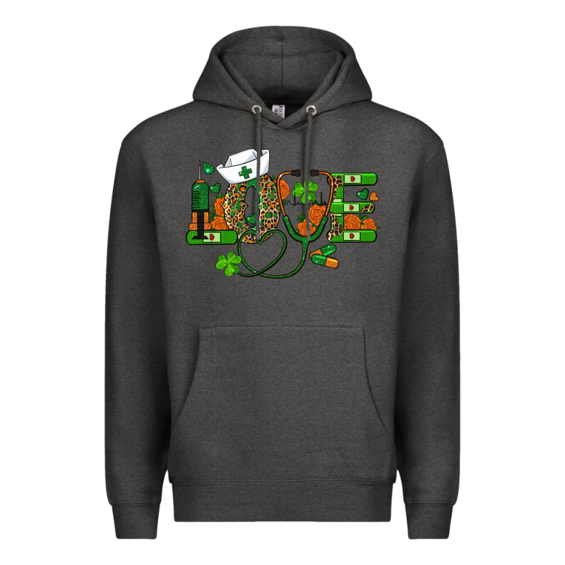 St Patricks Day Love Nurse Premium Hoodie by RanaPortraitStore | Teevron