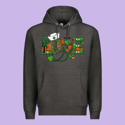 St Patricks Day Love Nurse Premium Hoodie Designed By Ranaportraitstore