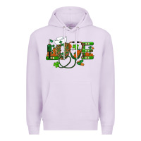 Lilac st patricks day love nurse Premium Hoodie - RanaPortraitStore