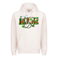 Pale Pink st patricks day love nurse Premium Hoodie - RanaPortraitStore