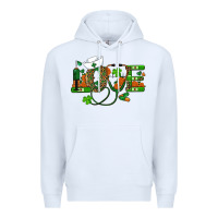White st patricks day love nurse Premium Hoodie - RanaPortraitStore