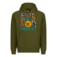 Army Green auntie like a mom only cooler Premium Hoodie - Zillion Design Studio