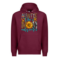 Burgundy auntie like a mom only cooler Premium Hoodie - Zillion Design Studio
