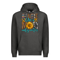 Charcoal Heather auntie like a mom only cooler Premium Hoodie - Zillion Design Studio