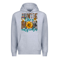 Heather Grey auntie like a mom only cooler Premium Hoodie - Zillion Design Studio