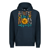 Navy auntie like a mom only cooler Premium Hoodie - Zillion Design Studio