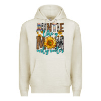 Oatmeal Heather auntie like a mom only cooler Premium Hoodie - Zillion Design Studio