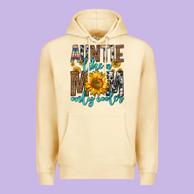 Auntie Like A Mom Only Cooler Premium Hoodie Designed By Zillion Design Studio