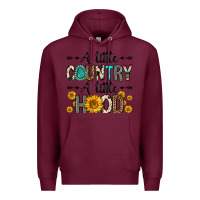 Burgundy a little country a little hood Premium Hoodie - Zillion Design Studio