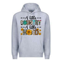 Heather Grey a little country a little hood Premium Hoodie - Zillion Design Studio