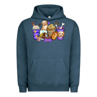 Pigment Midnight Navy havanese terrier coffee cups Urban Hoodie - Zillion Design Studio