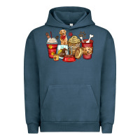 Pigment Midnight Navy golden retriever coffee cups Urban Hoodie - Zillion Design Studio