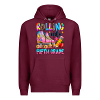 Burgundy rolling into fifth grade Premium Hoodie - texasbilliewilder