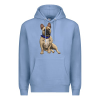 Colony Blue french bulldog with royal blue Premium Hoodie - RanaPortraitStore