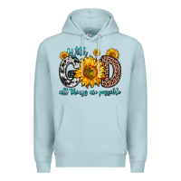 Blue Mist with god all things are possible sunflower Premium Hoodie - Zillion Design Studio