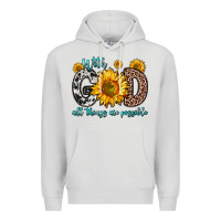 Dove Grey with god all things are possible sunflower Premium Hoodie - Zillion Design Studio