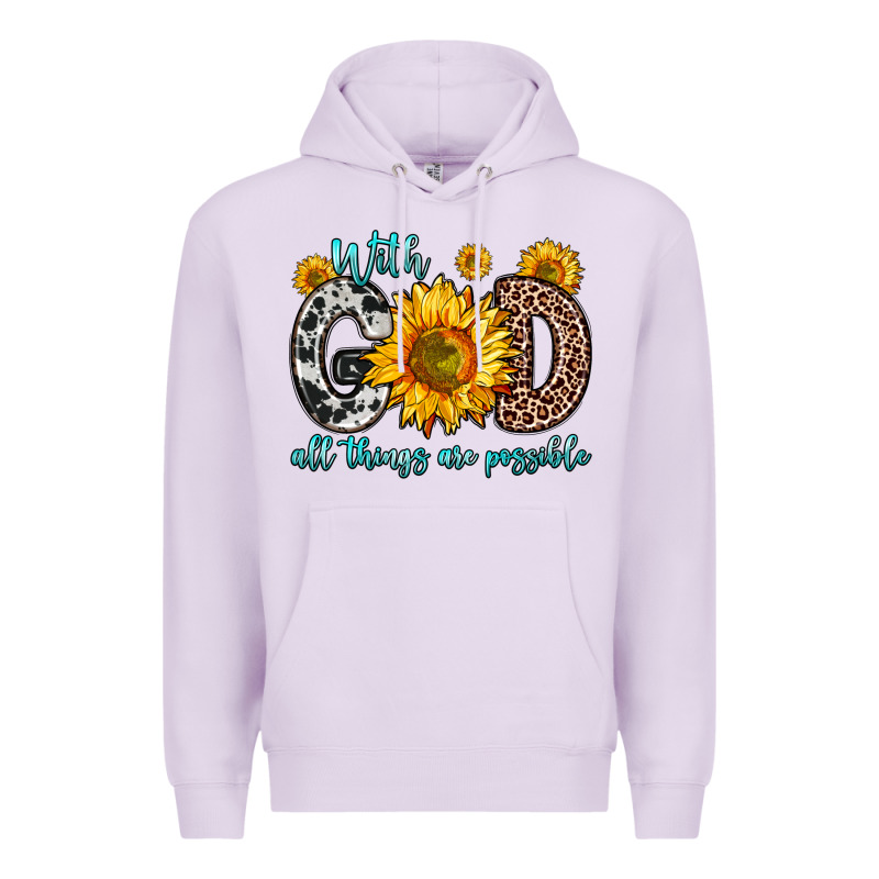 With God All Things Are Possible Sunflower Premium Hoodie by Zillion Design Studio | Teevron