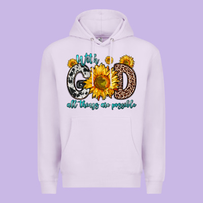 With God All Things Are Possible Sunflower Premium Hoodie Designed By Zillion Design Studio