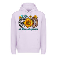 Lilac with god all things are possible sunflower Premium Hoodie - Zillion Design Studio
