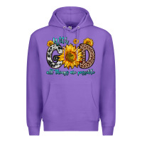 Purple with god all things are possible sunflower Premium Hoodie - Zillion Design Studio