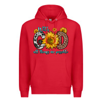 Red with god all things are possible sunflower Premium Hoodie - Zillion Design Studio