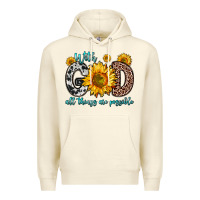 Sandshell with god all things are possible sunflower Premium Hoodie - Zillion Design Studio