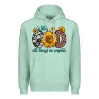 Seafoam with god all things are possible sunflower Premium Hoodie - Zillion Design Studio