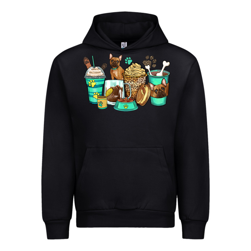 French Bulldog Coffee Cups Urban Hoodie by Zillion Design Studio | Teevron