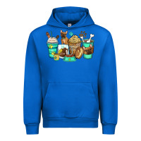 Cobalt french bulldog coffee cups Urban Hoodie - Zillion Design Studio