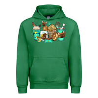 Emerald french bulldog coffee cups Urban Hoodie - Zillion Design Studio