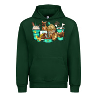 Forest Green french bulldog coffee cups Urban Hoodie - Zillion Design Studio
